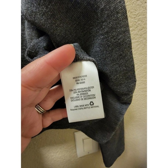 Attention Open Front Blazer Gray With Black Faux Leather Details Size Small - Picture 4 of 6